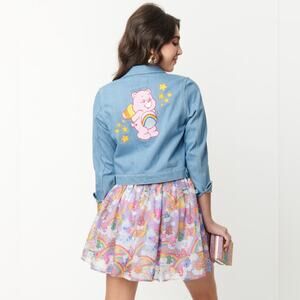 NEW 3X Care Bears X Unique Vintage collab embroidered denim jean jacket